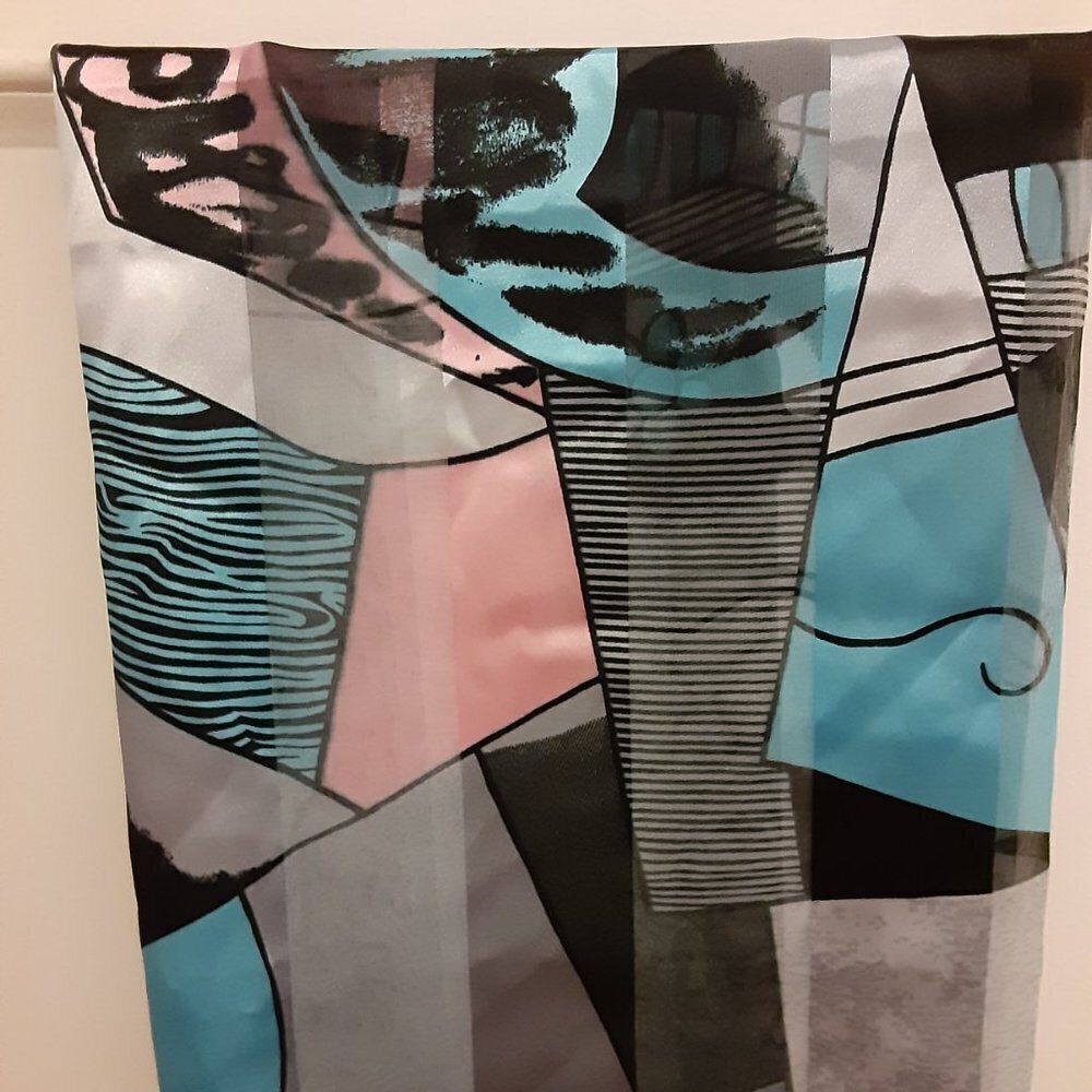 Blue/Pink/Black/Grey Scarf. - Picture 2 of 4